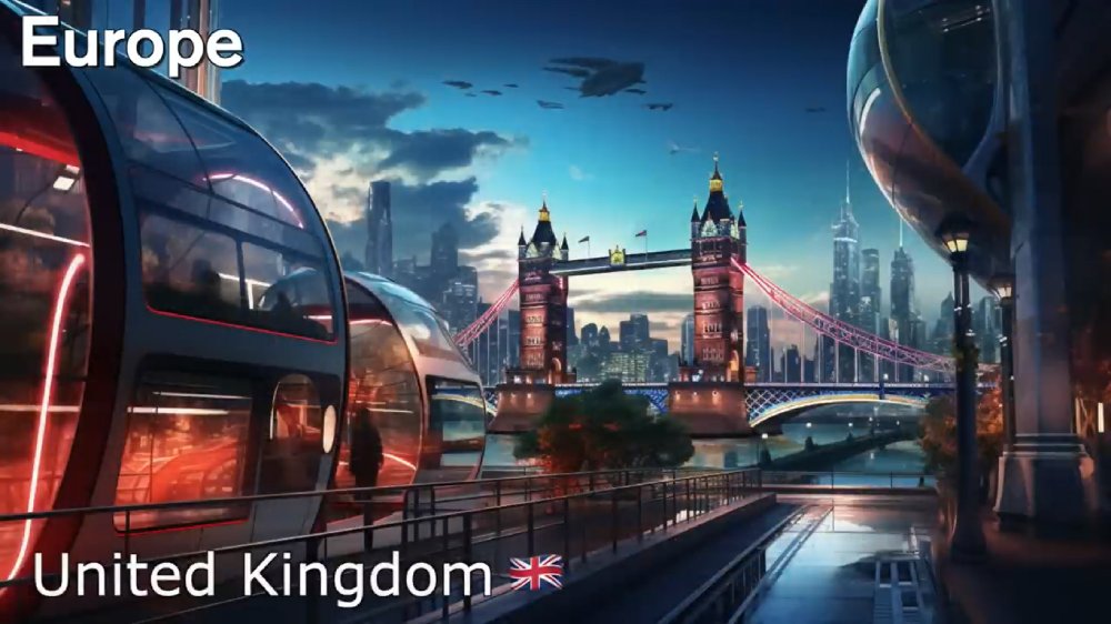 بازسازی تصویر کشورها در سال ۵۰۰۰ میلادی با هوش مصنوعی - انگلیس