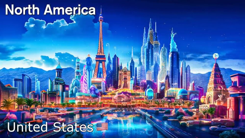 بازسازی تصویر کشورها در سال ۵۰۰۰ میلادی با هوش مصنوعی - ایالات متحده