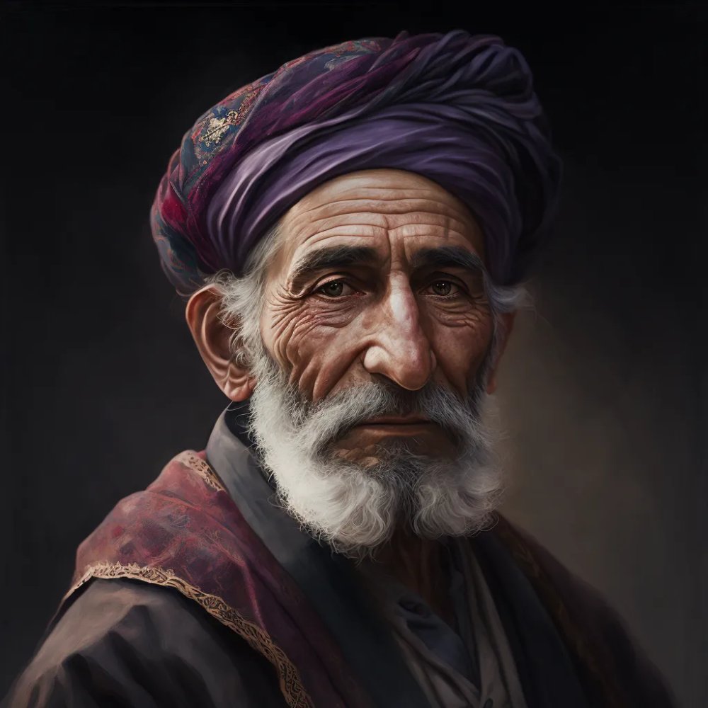 بازسازی چهره شاعران ایرانی با هوش مصنوعی Midjourney - بابا طاهر