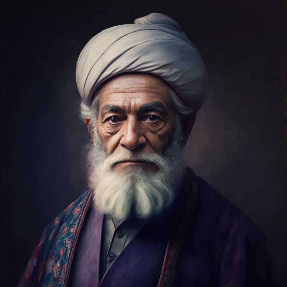 بازسازی چهره شاعران ایرانی با هوش مصنوعی Midjourney - مولانا