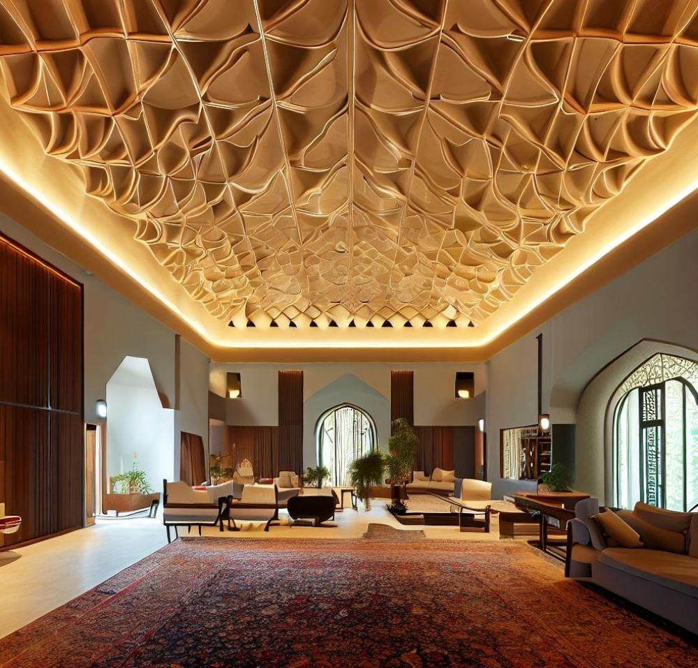 معماری مدرن به سبک قاجار  از نگاه هوش مصنوعی 