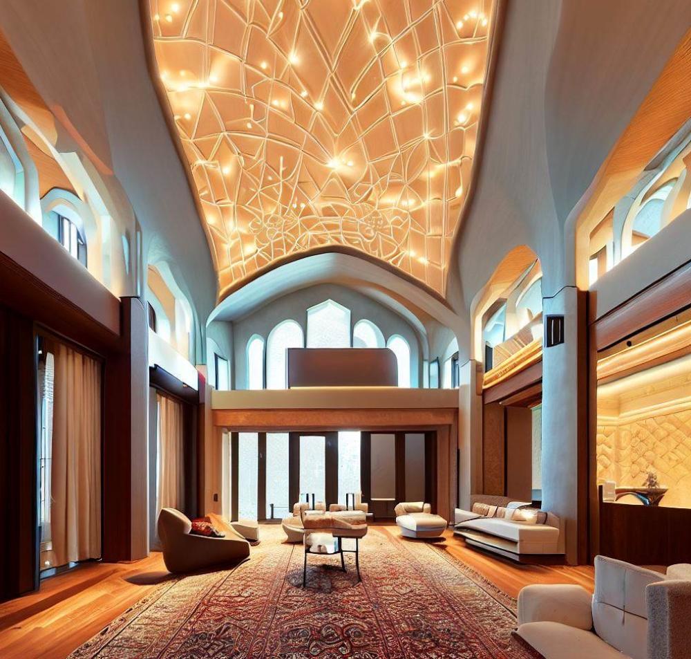 معماری مدرن به سبک قاجار  از نگاه هوش مصنوعی 