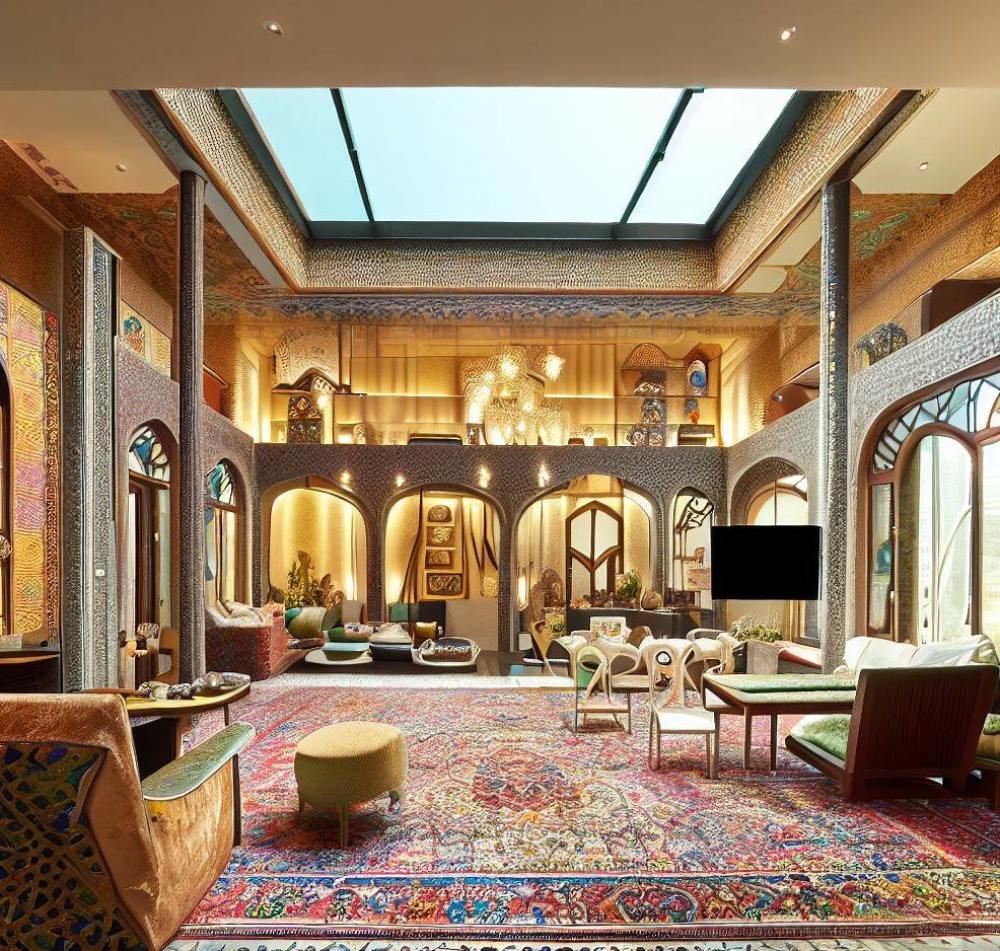 معماری مدرن به سبک قاجار  از نگاه هوش مصنوعی 