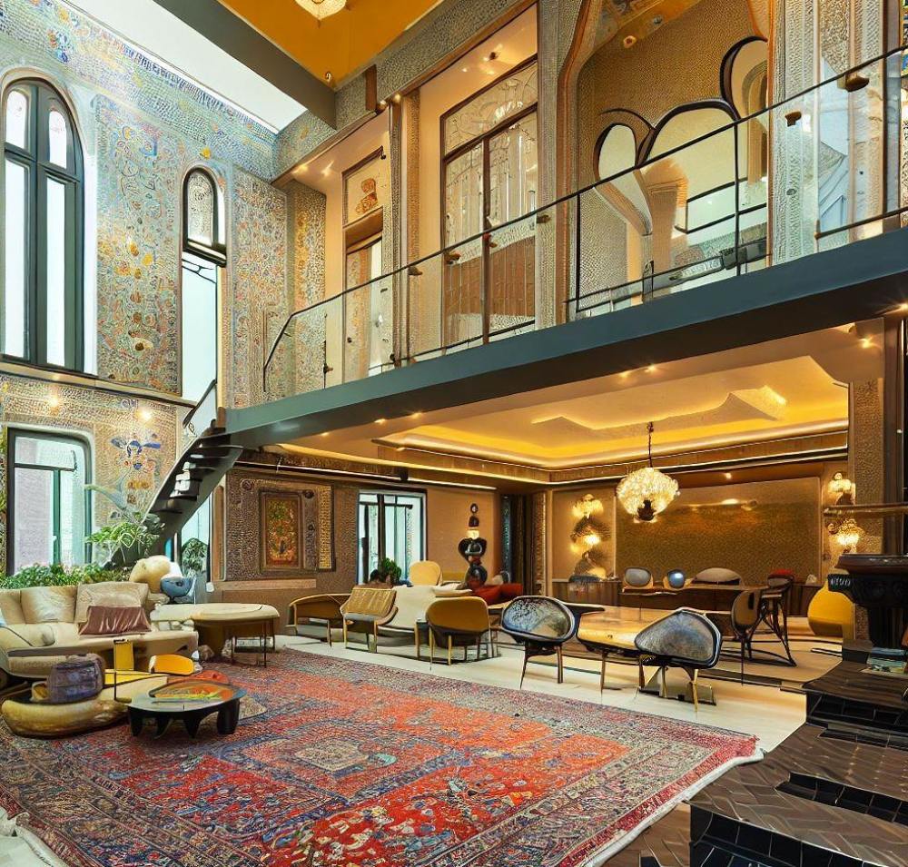 معماری مدرن به سبک قاجار  از نگاه هوش مصنوعی 