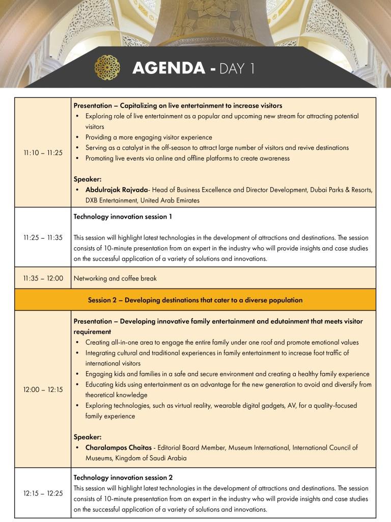 برنامه مجمع بین المللی جاذبه ها و مقاصد منا ۲۰۲۲ - روز اول