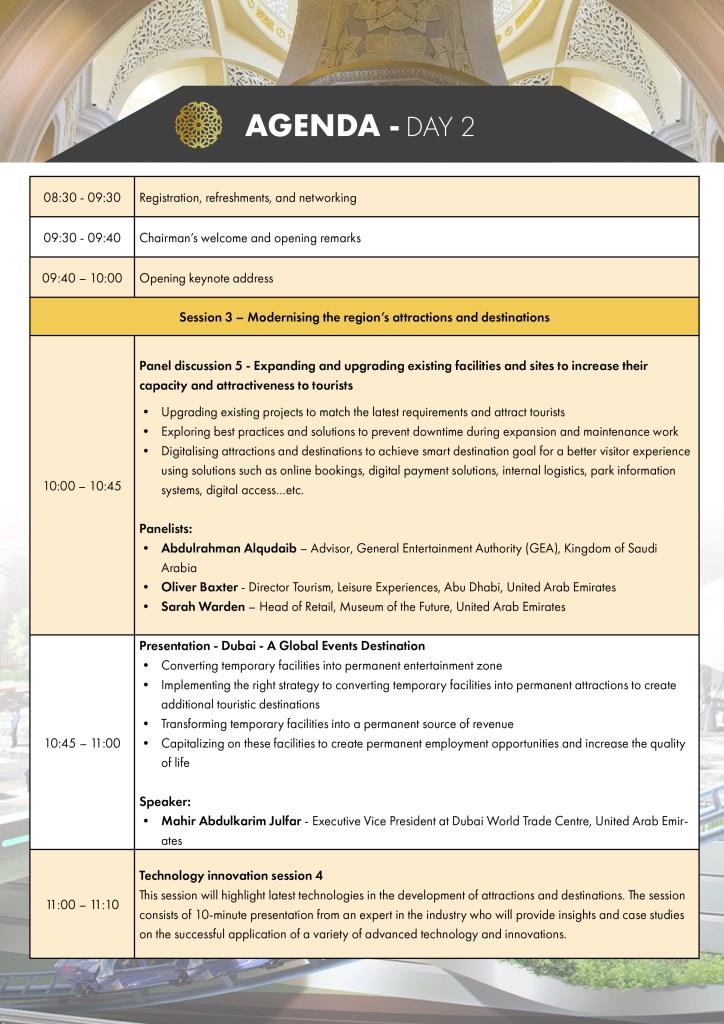 برنامه مجمع بین المللی جاذبه ها و مقاصد منا ۲۰۲۲ - روز دوم