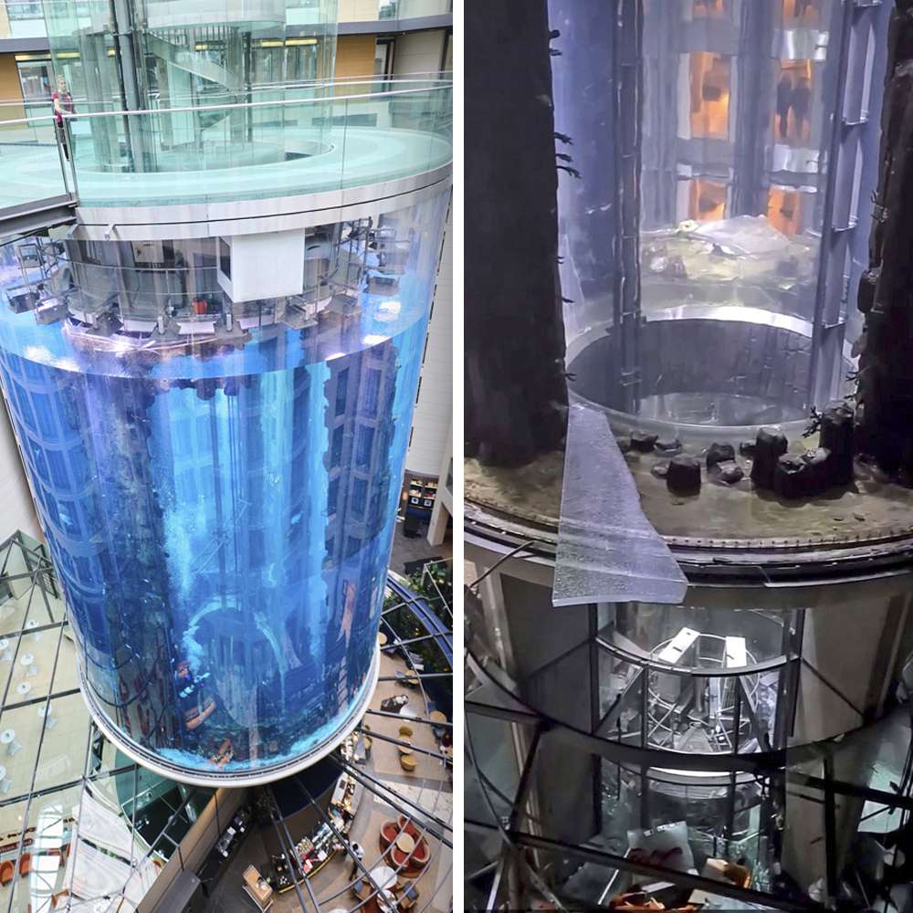 انفجار بزرگ ترین آکواریوم مستقل جهان در برلین