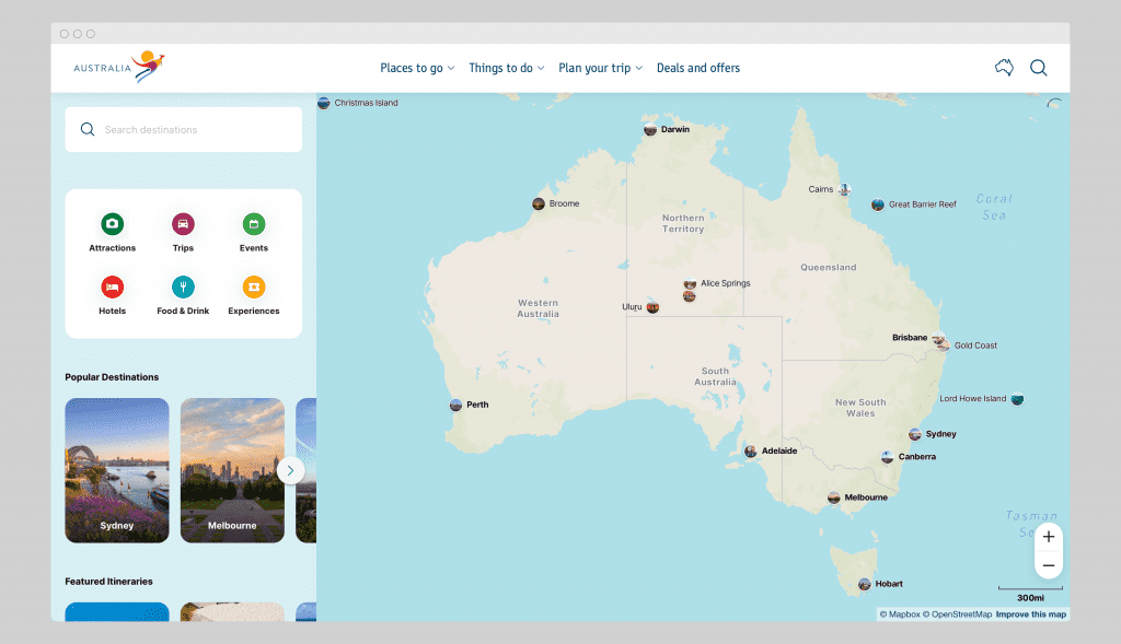 طراحی وب سایت گردشگری- وب‌سایت Visit Australia