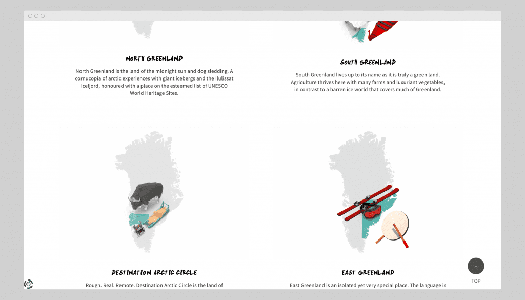 طراحی سایت گردشگری- وب‌سایت Visit Greenland