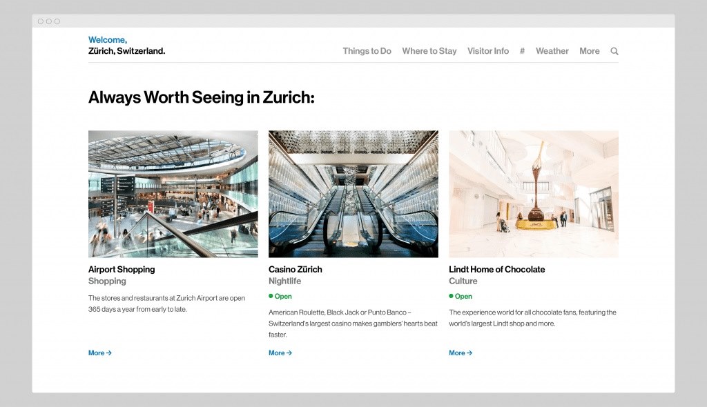 کمپین گردشگری-وب‌سایت Zürich Tourism